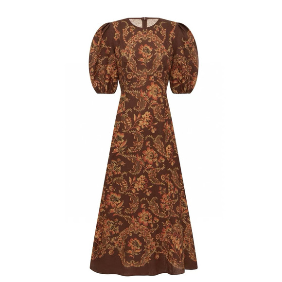 Alemais Seraphina printed linen midi dress US 8 - Picture 10 of 11